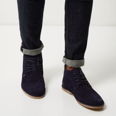 Navy suede Chukka boots